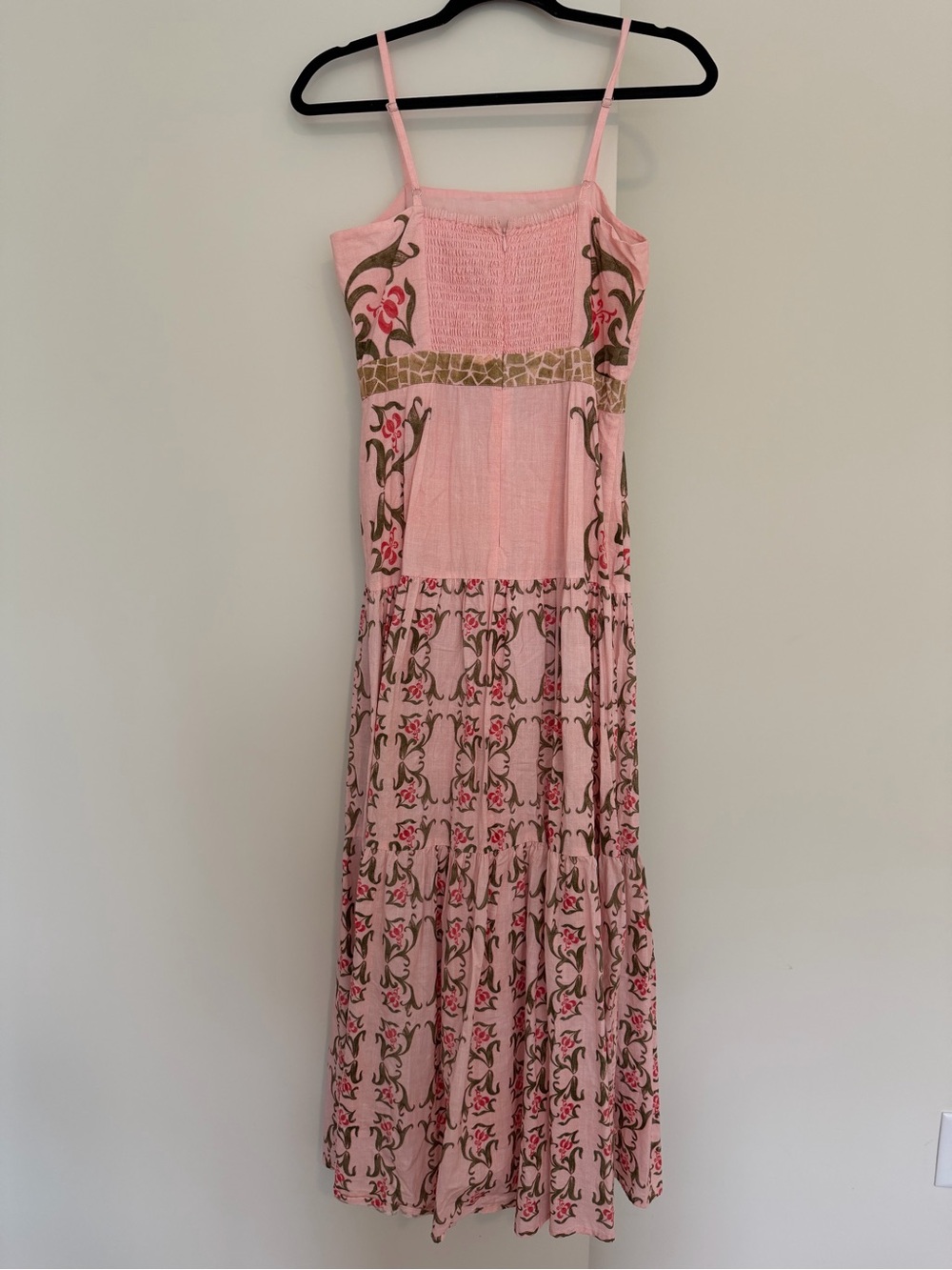 Sleeveless Pink Floral Embroidered Maxi Dress - Picture 4 of 5